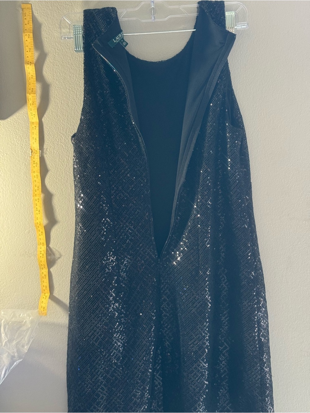 Lauren Ralph Lauren Black Sequin Sleeveless Shift Dress - Picture 10 of 12